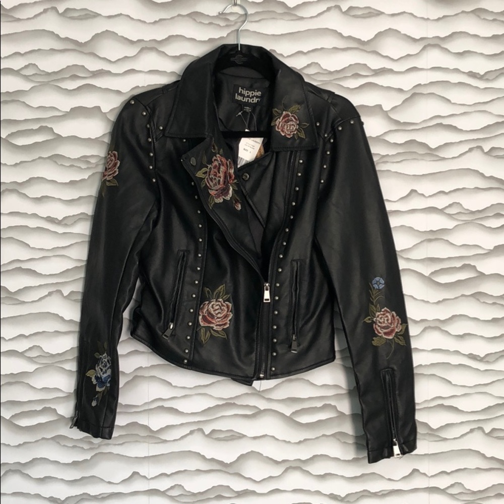 Hippie Laundry floral leather jacket
